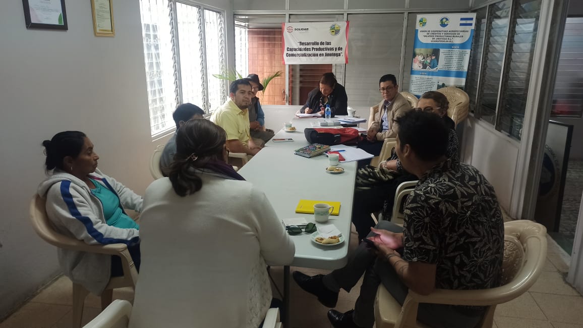 Reunión técnica en Jinotega con la junta directiva de UNAG -Jinotega, Coomcafe, cooperativa de mujeres Las Brumas, CONATRADEC y BFP