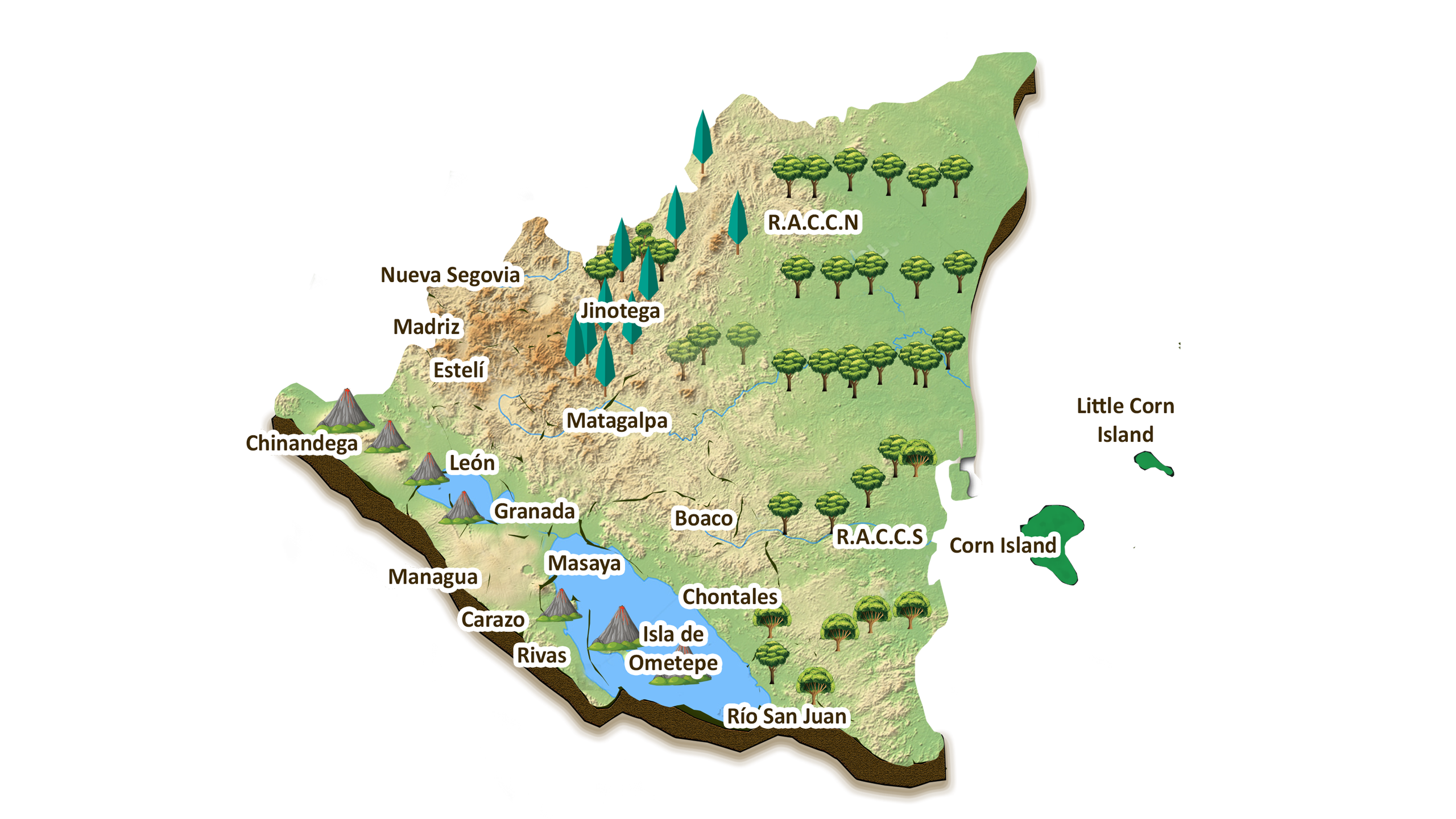 Mapa ilustrado Nicaragua
